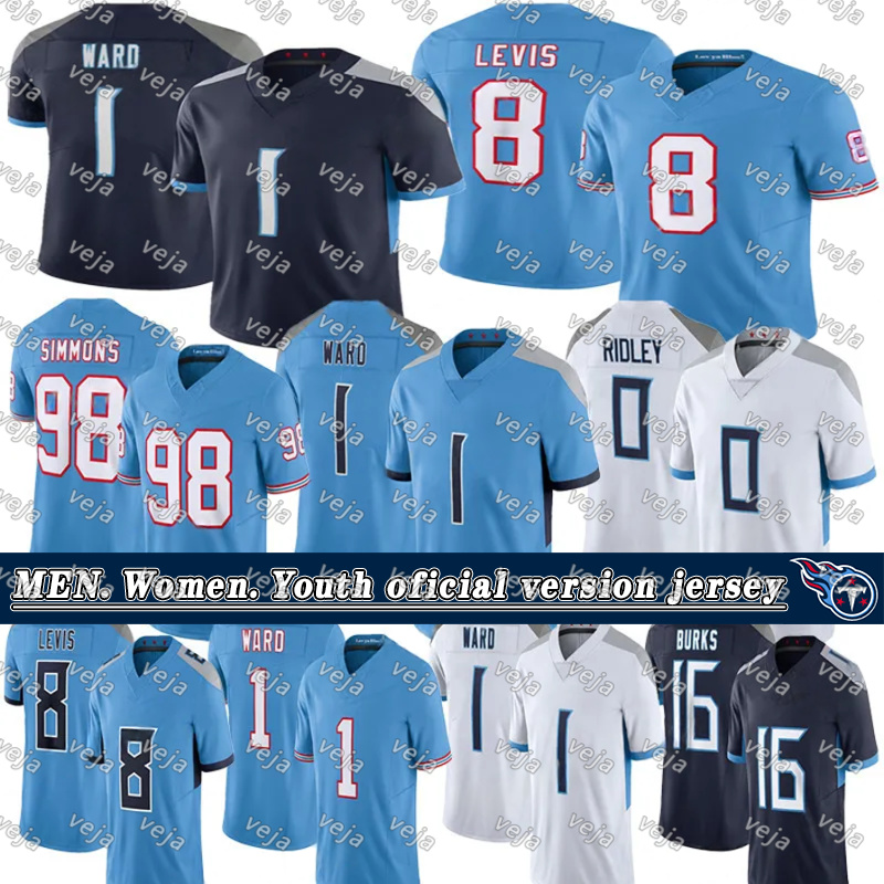 #1 Cam Ward Football Jersey #8 Will Levis Ridley L'Jarius Sneed Tyjae Spears Tony Pollard Treylon Burks Earl Campbell Calvin Ridley Warren Moon Jeffery Simmons jersey