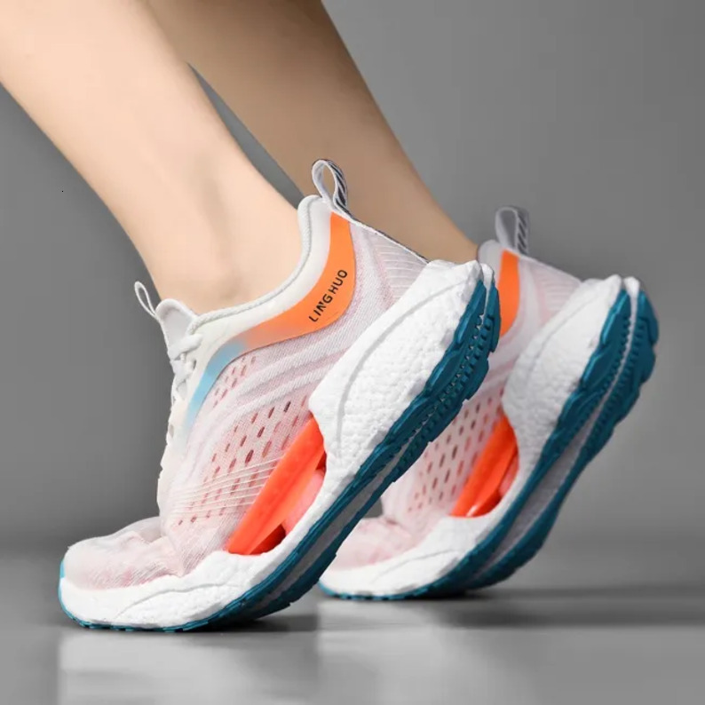 ONKE Autumn Breathable Shock Absorption Lightweight Mesh Sports Shoes Women's Ultra-Light Thin Running Shoes Flexible Easy-Match Suitable for Fit