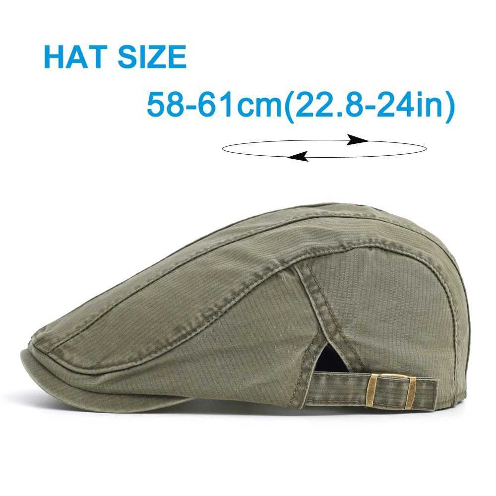 Big Size Spring Summer Soft Washed Cotton Newsboy Cap Men Women Peaked Cap Adjustable Beret Vintage Ivy Flat CapW251029