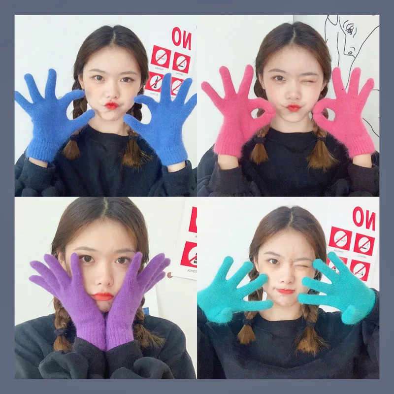 Cute Rabbit knitting Gloves Female Winter Mittens Factory Outlet Fur Gloves womens winter gloves Women Girls Mittens 251029