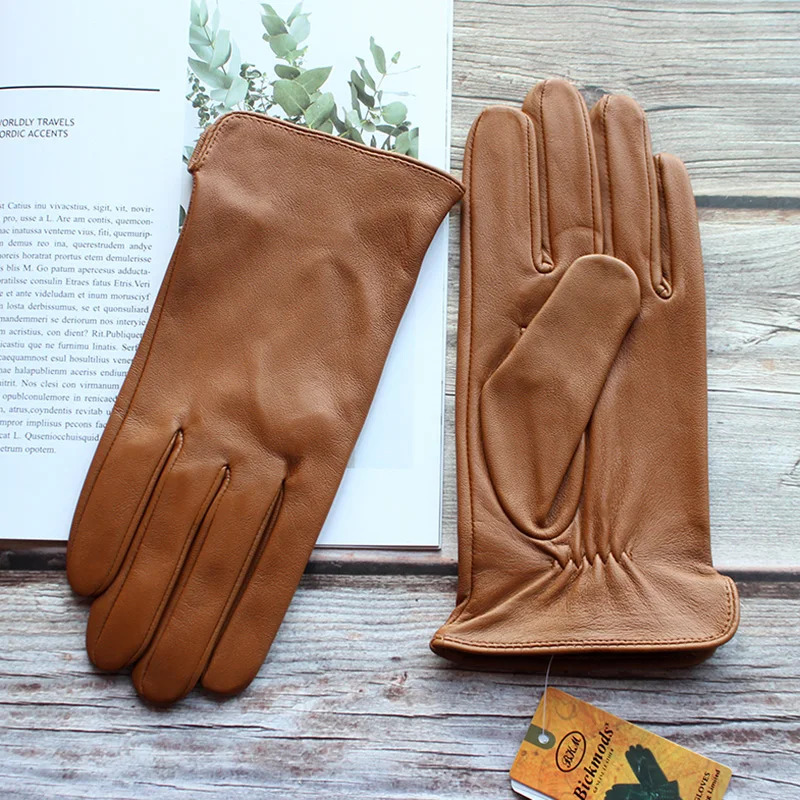 Summer Driving Sheepskin Gloves Mens Thin Touch Screen Leather Unlined Fashionable and Simple Motorcycle Riding 251013