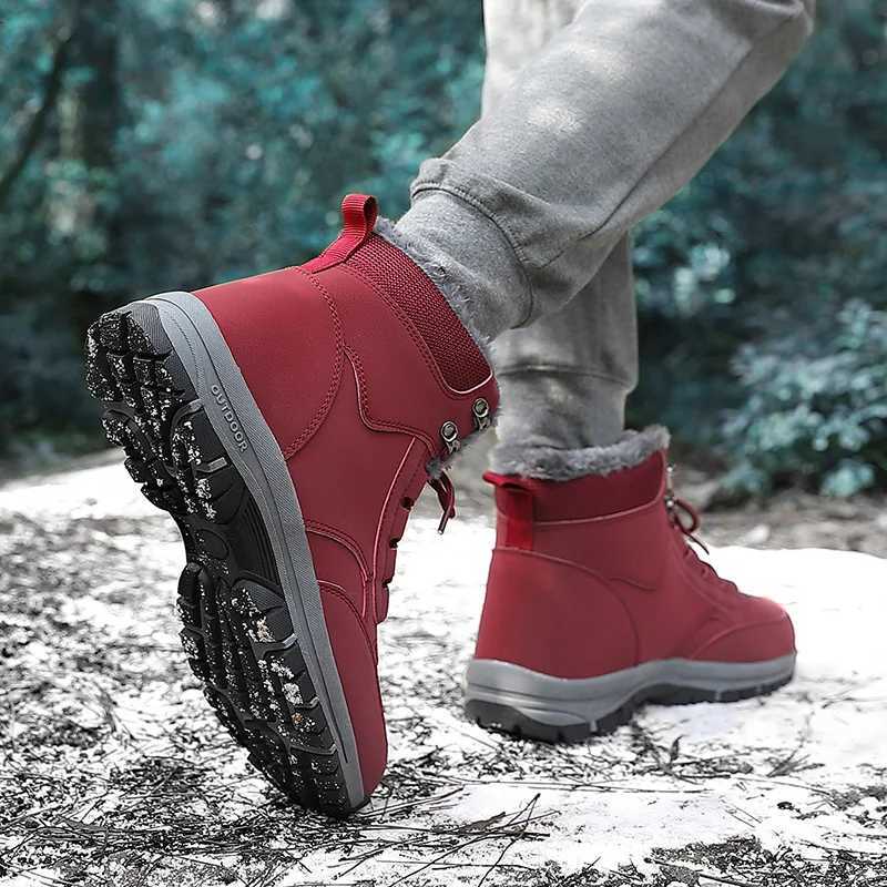 Snow Boots for Men Casual Winter Shoes Platform Nonslip Warm Fur Ankle Boots Plush Combat Outdoor Hiking Motorcycle Boots Z251029