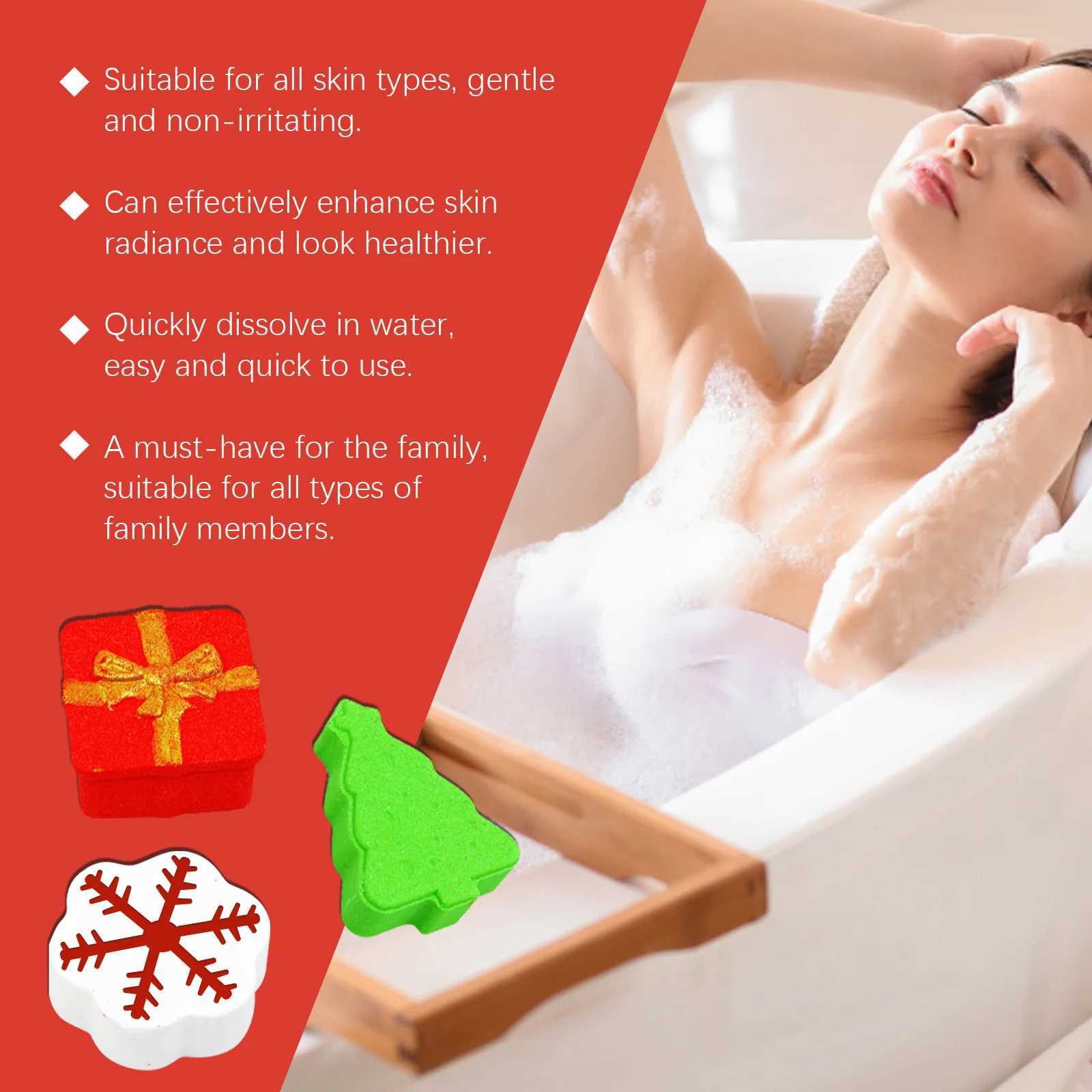 Christmas Bubble Shower Ball Set Spa Relaxing Body Cleansing Reduce Dryness Bath Balls for Adults Christmas Atmosphere Shower L251029