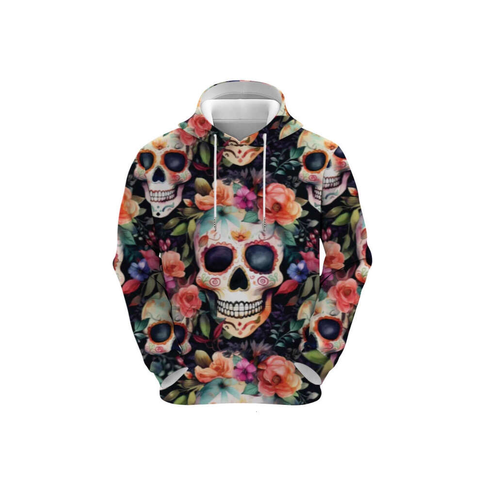 Winter Hoodie Men Designer Y2K Hip Hop Gothic Skull Cartoon Pattern Print Black Ultra David Coat Men's Women's Gothic Pullover Clothing