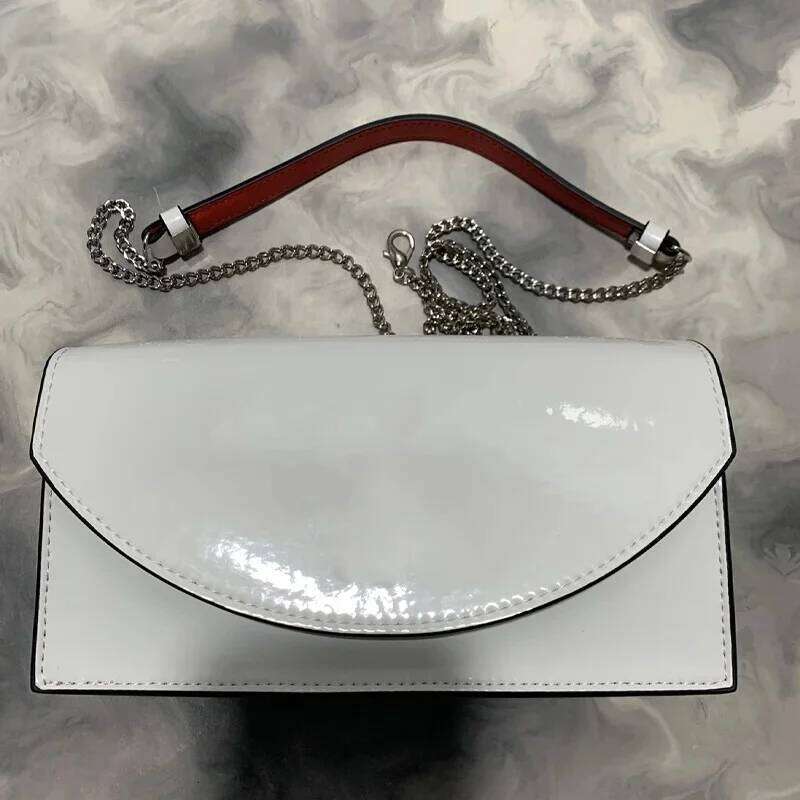 Women's Handheld Chain Evening Party Banquet Rhinestone Basic Casual Matte Rectangular Patent Leather Shoulder Bag Crossbody
