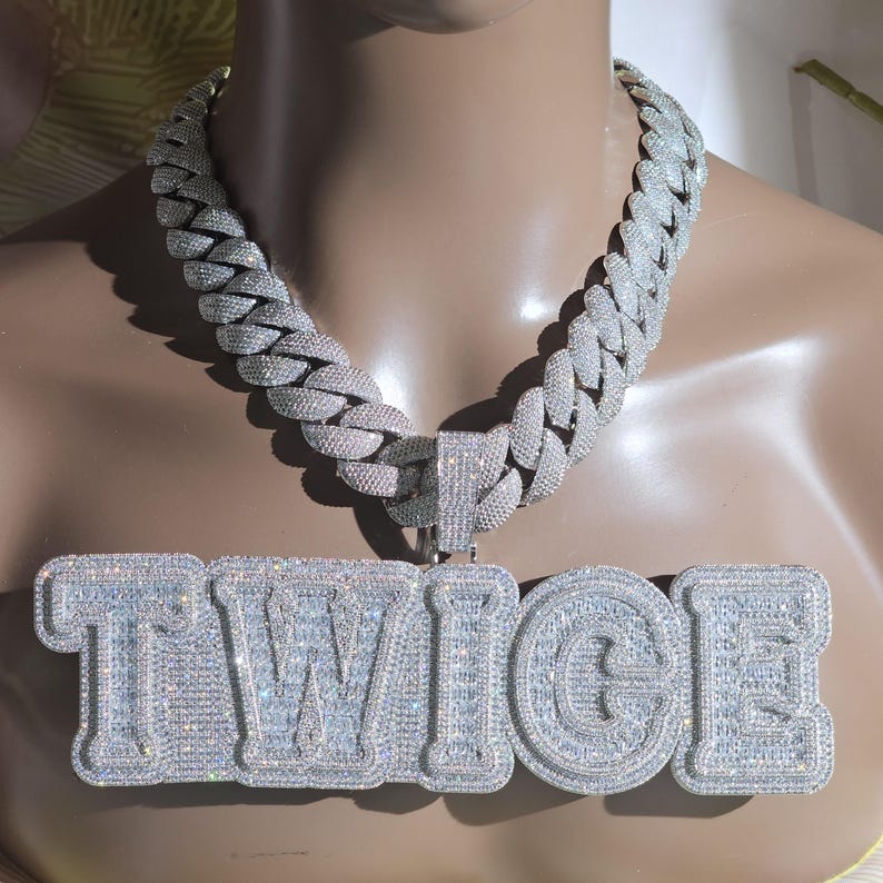 necklace moissanite chain Hip Hop Moissante Luxury Jewelry Women Custom Iced Out Name Pendant 925 Silver Cuban Rose Gold