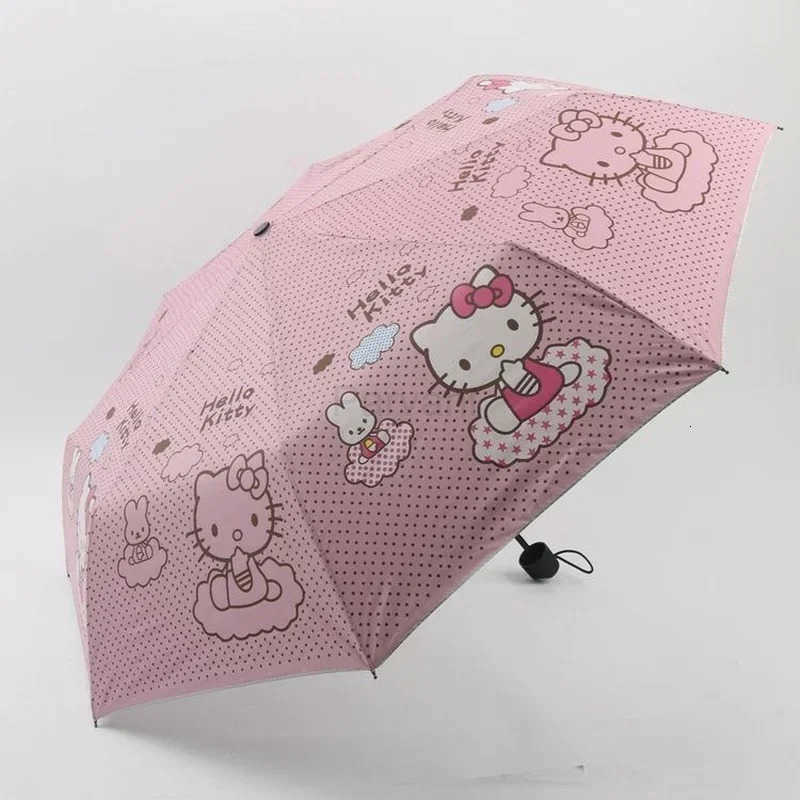 Sanrio Hello Kitty Fabric Cartoon Cute Umbrella Pink Mini Umbrella Fold Long Handle Umbrella Sanrio Kids Umbrella Accesorios Girl Gifts L251029
