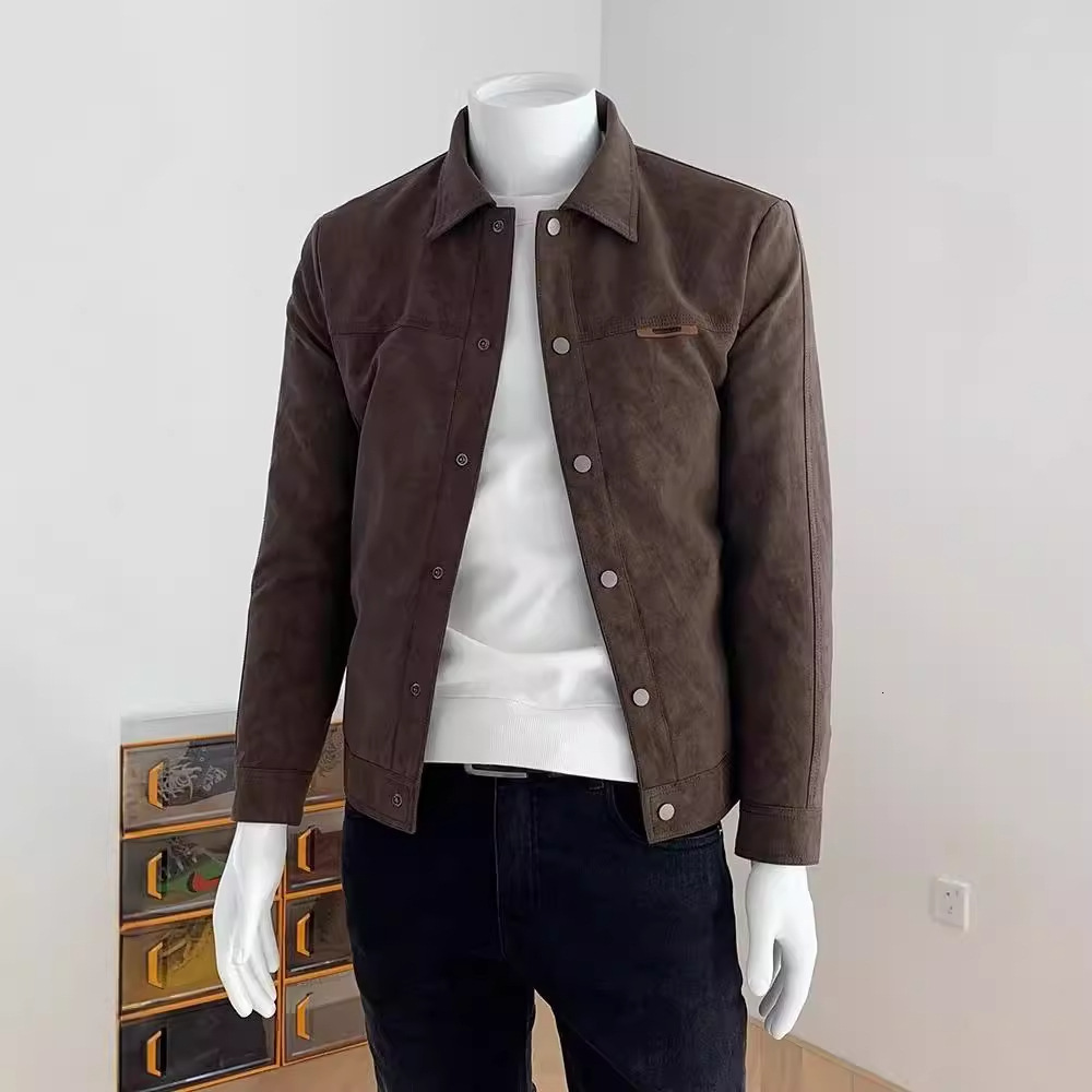 Suede Jacket For Designer Jacket Men New Spring And Autumn Trendy Turn-down Collar High-end Men's Casual Versatile Korean Style Top