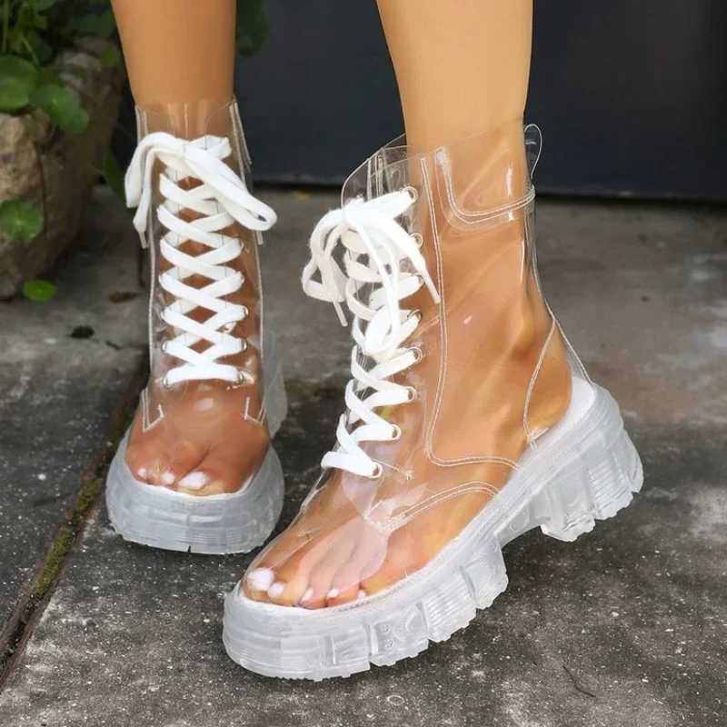 2025 New Sexy Transparent Comfortable Casual Fashion Womens Shoes Increased WearResistant Winter Boots Chaussure Femme Z251029