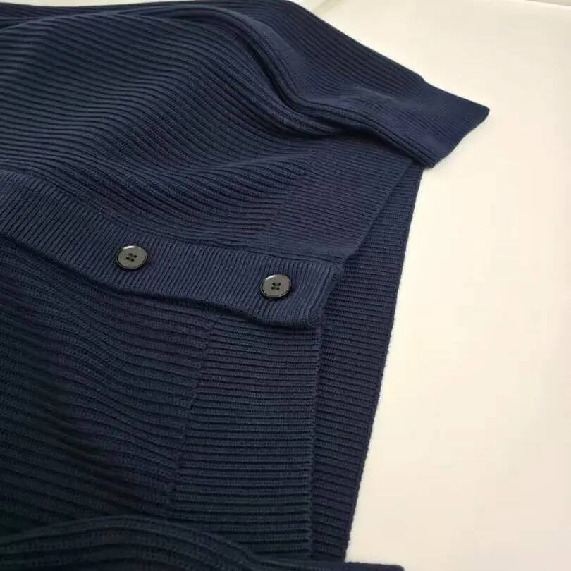 BC Zipper Casual Solid Color Knitted Cardigan