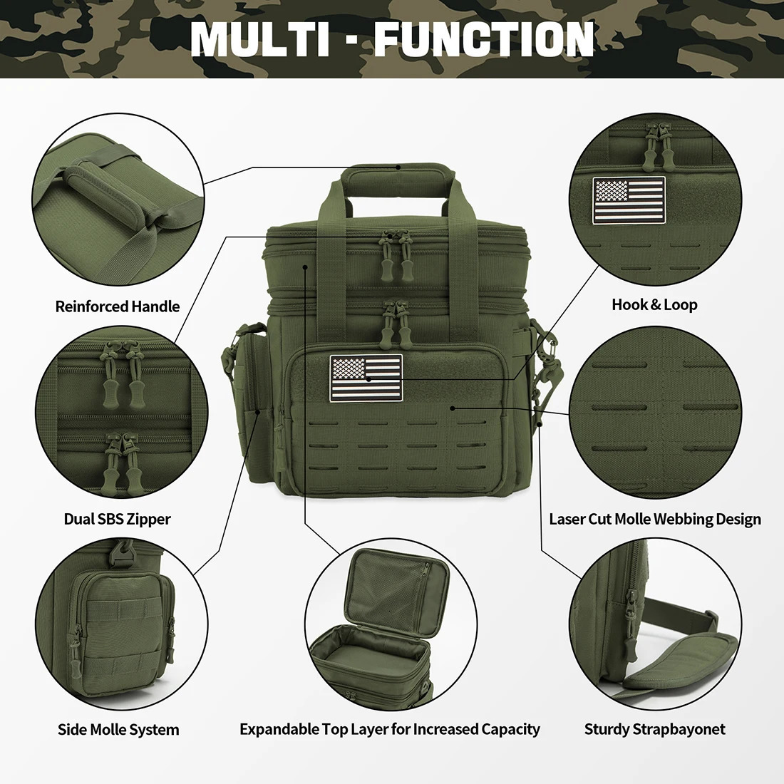 18L LargeCapacity Tactical Lunch Bag Insulated Cooler Box For Work Commutes Outdoor Camping SelfDriving Trips 251029