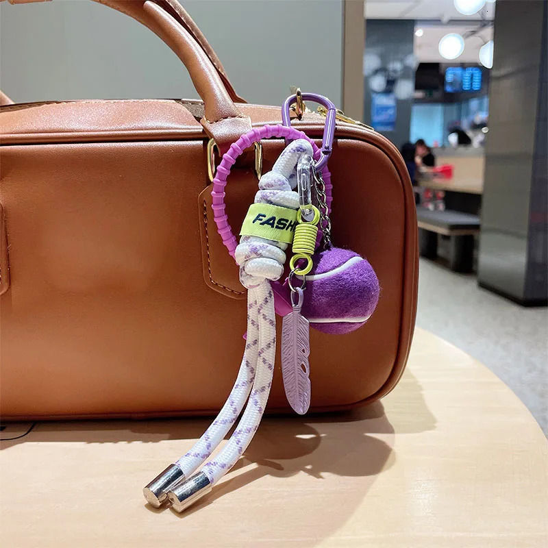 Feather Hand Woven Lanyard Phone Charm Strap Backpack Keychain Colorful Simple Key Chain Pendant Accessories Gift 251029