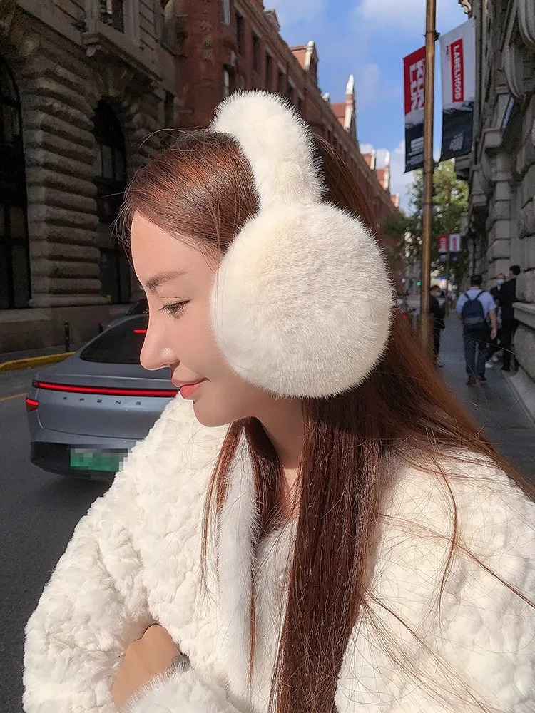 Earmuffs for Autumn and Winter Womens Outdoor Travel Warm and Thickened Earmuffs with Plush Ear Protectors i251029