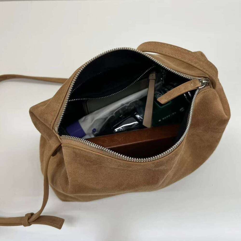 Suede Women's Shoulder New Niche Design Frosted Cowhide Vintage Commuting Simple Large Capacity Crossbody Bag Suotong1029