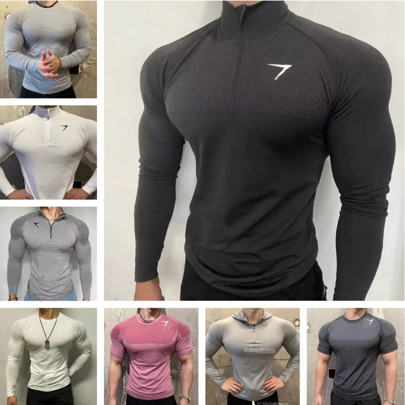 Designer Gyms Men's Quick Dry Sharks T Shirt Fitness Workout Compression Shirt Bodybuilding Undershirt Male Sports Clothing Short Sleeve Tight Tops Sweatshirts