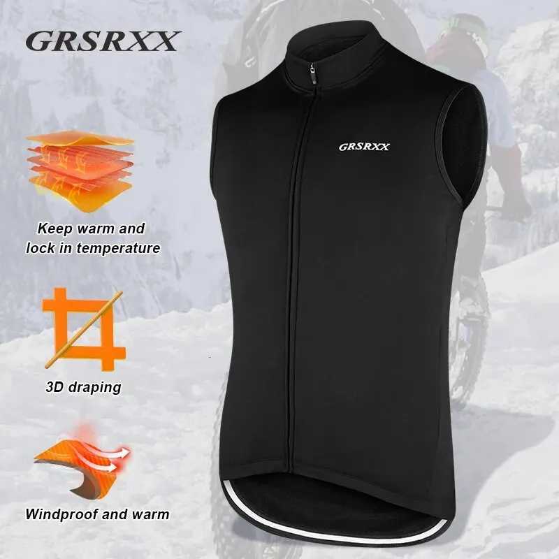 GRSRXX Winter Thermal Cycling Jacket MTB Bike Coat Bicycle Clothing Sleeveless Cycling Jerseys Ciclismo Jackets Men Women W251029