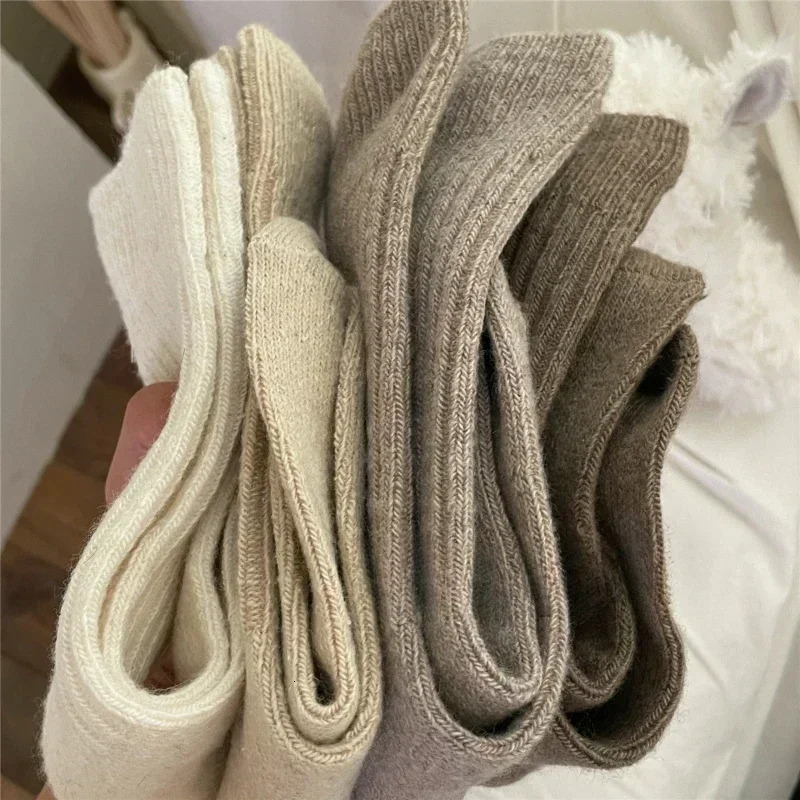 Wool Cashmere Thermal Long Sock for Women Homewear Sleeping Thicken Warm Crew Socks Women Socks Autumn Winter Calcetines Mujer 251029