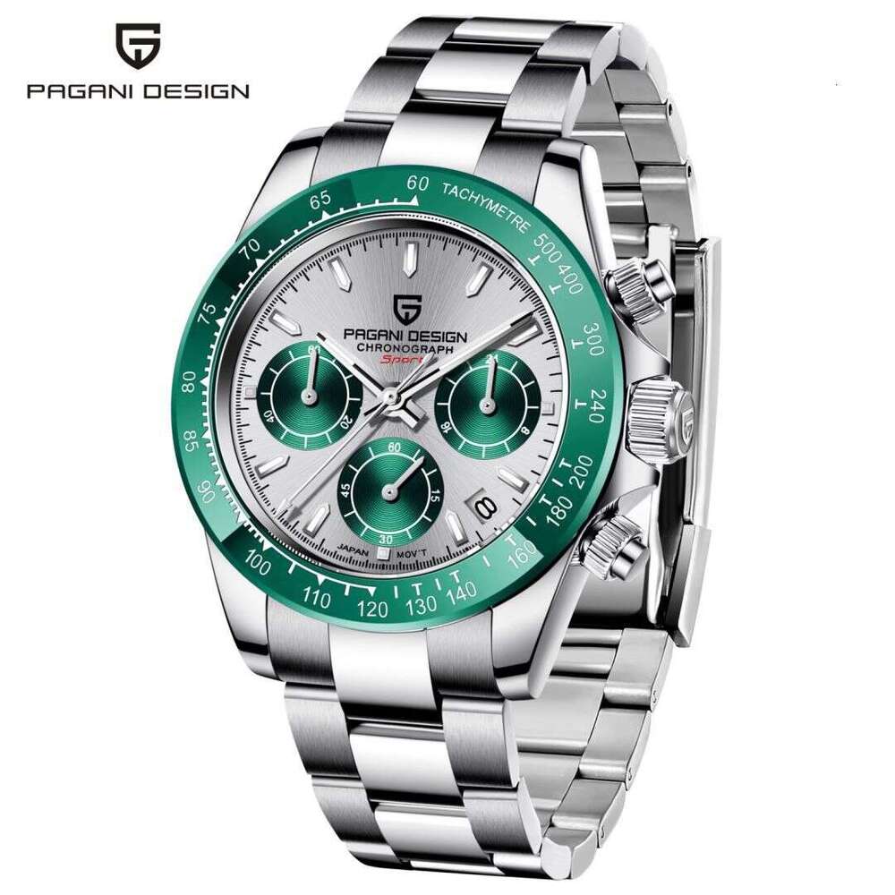 PAGANI DESIGN Trendy Functional Stainless Steel Luminous Calendar Quartz Watch for Men PD-1644