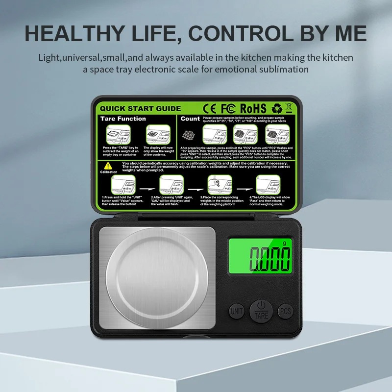 0001g Professional Jewelry Scale 102050100g Electronic Display Precision Mini Pocket Digital Milligram Scales 251028