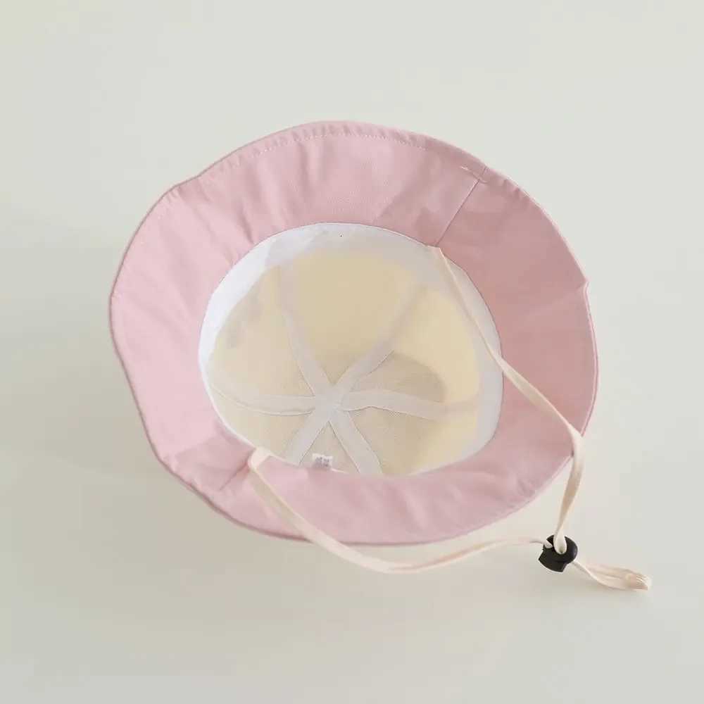 New Panama Autumn Cartoon Bear Ear Cotton Baby Bucket Hat For Boys Girls Children Beach Sun Hat Kids Uv Protection Cap251028