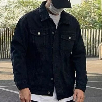 Autumn New Men's Denim Designer Jacket Jacket Trendy Loose American Style Washed High Street Casual Jacket Plus Size Men