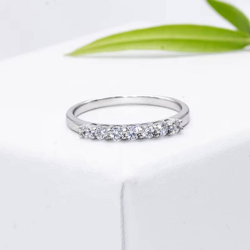 Newest Design Jewelry 14k 18k Gold Moissanite Ring White D VVS High End Eternity Band Ring for Engagement Wedding