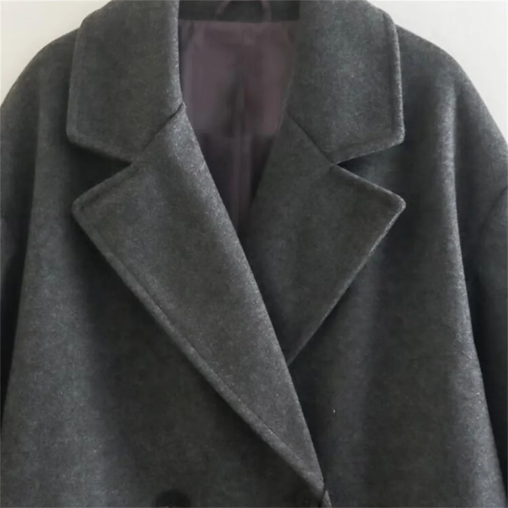 Winter Product Womens Fashion and Casual Versatile Flip Collar Double breasted Button Long Woolen Coat Co 251028