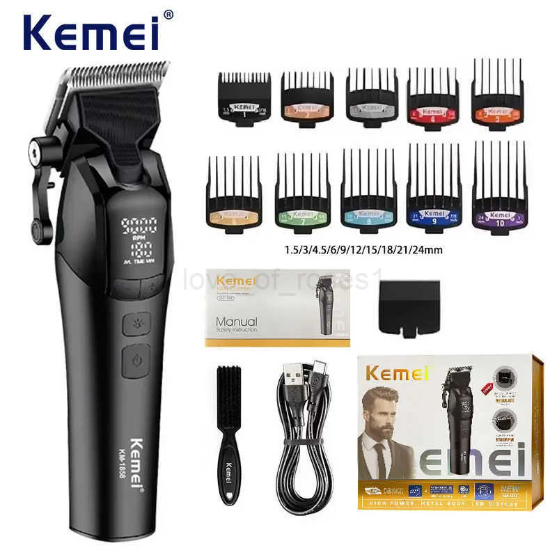 Kemei KM1858 10W Barber Professional Electric Hair Clipper DLC Blade Trimmer Cordless USB Charging Rechargeable Hair Clippers Z251029