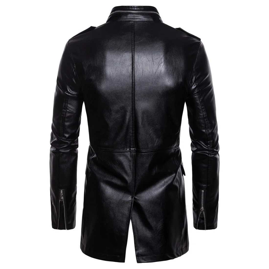 New Mens Leather Jacket Plus Size Leather Jacket Locomotive Designer Coat Luxury Korean Fashion Street Wear Brand Medium LengthT251029