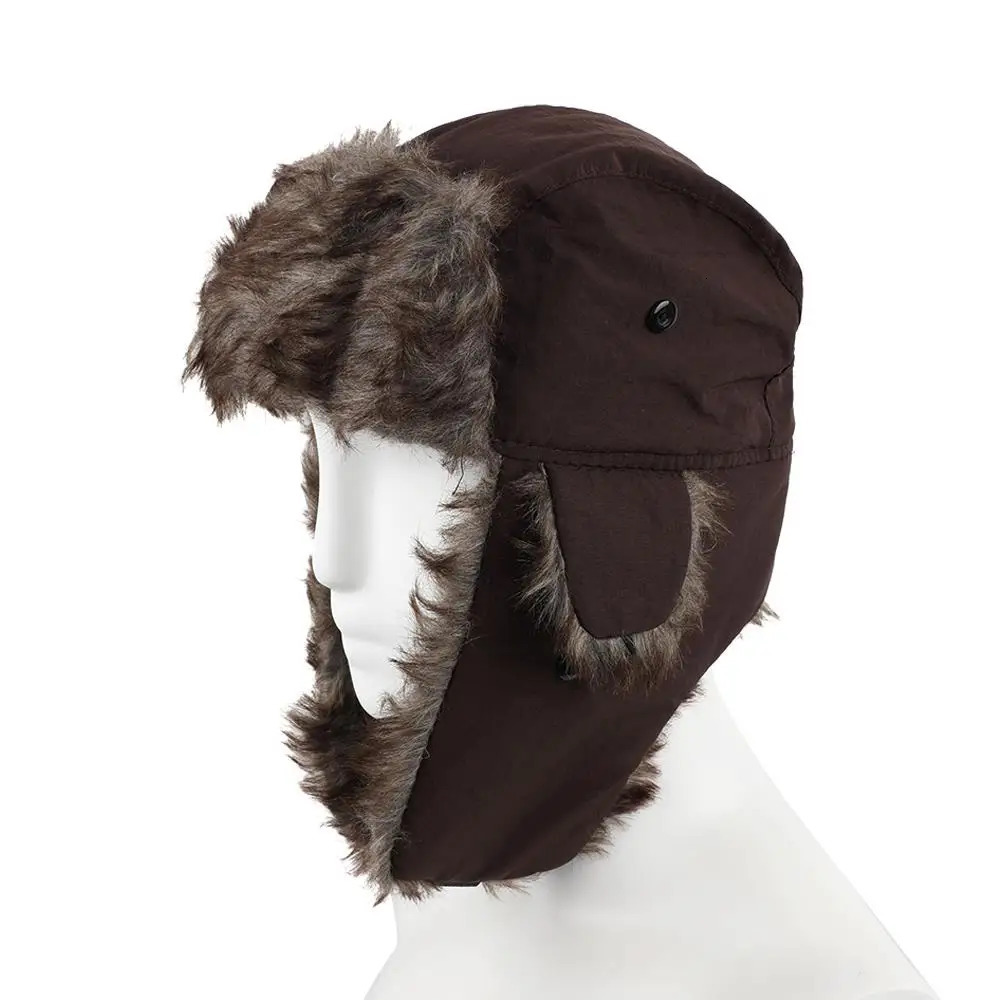 1PC Winter Trapper Trooper Earflap Hat Warm Waterproof Disco Ski Hat Bomber Cap Fleece Thicken Warm Ear Protectors Hats 251029
