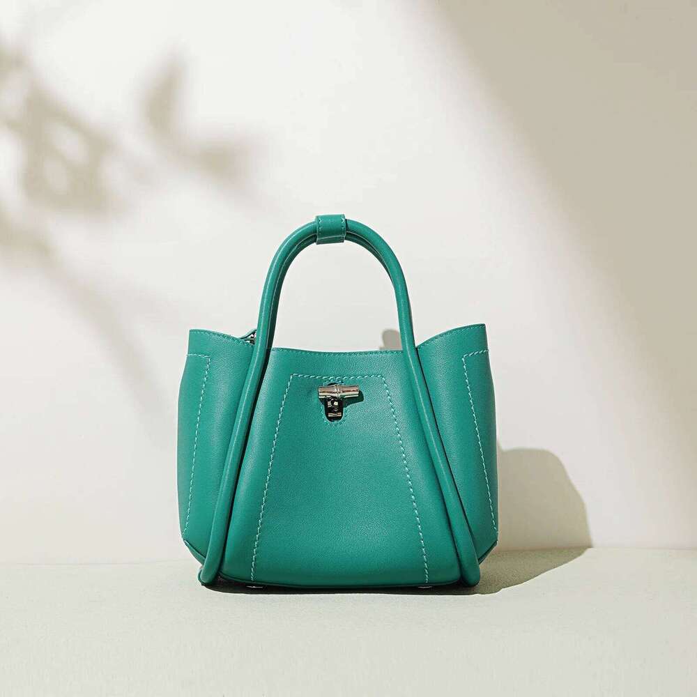 Genuine Leather Bucket New First Layer Cowhide Ing Simple Single-Shoulder Crossbody Bag Fashion Ladies Handbang 251029