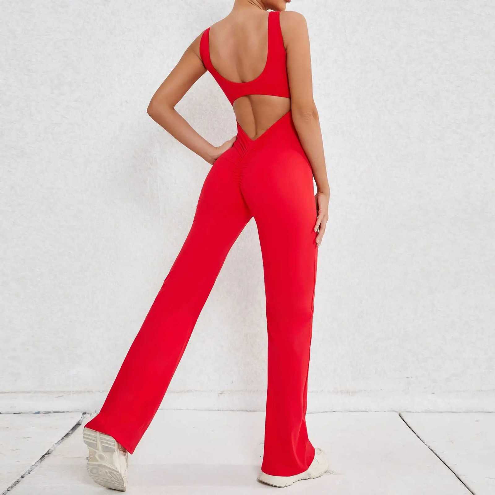 Sexy Back V Yoga Jumpsuit Women Sports Jumpsuit Fitness Rompers Training Yoga Suit Sportswear Stretch Workout BodysuitsXJ251029