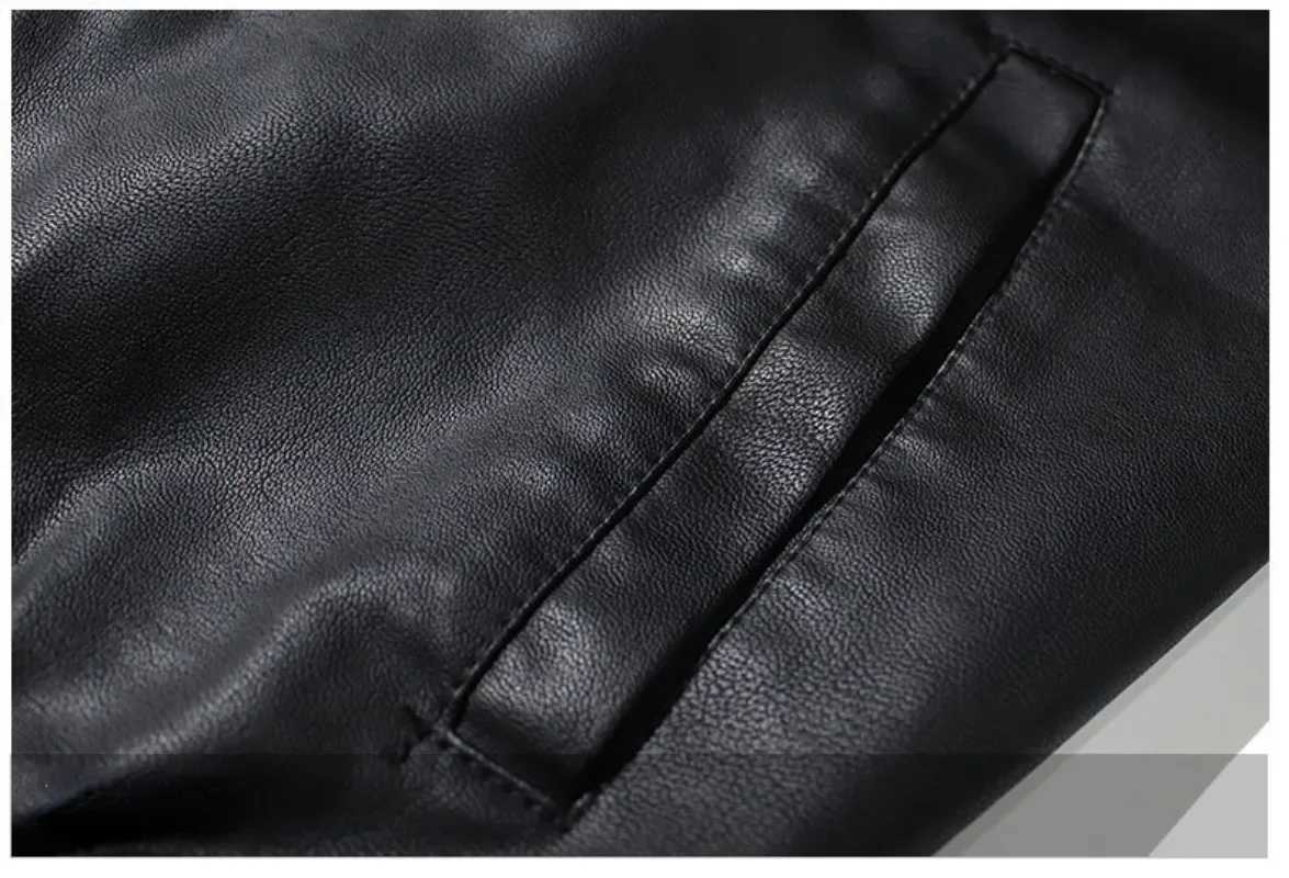 Mens Hooded PU Leather Jacket Motorcycle Hooded Young Leather Plus Cotton Padded Coat MenT251029