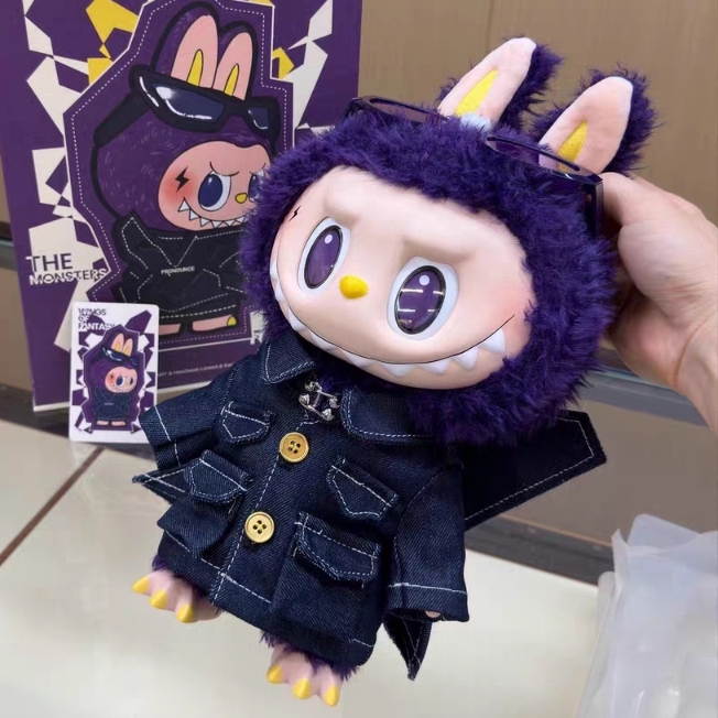High Quality 38cm Big LABUBU PRONOUNCE WINGS of FANTASY Vinyl Plush Toy Creative Sunglasses Figure Cute Toys