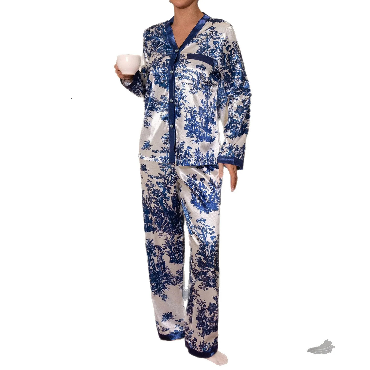Long Sleeve Pajamas Women Woman Pajama Set Home Wear Set Big Size Womens Pajamas Sleepwear Pigma Winter Sleep Lounge Underwear 251029