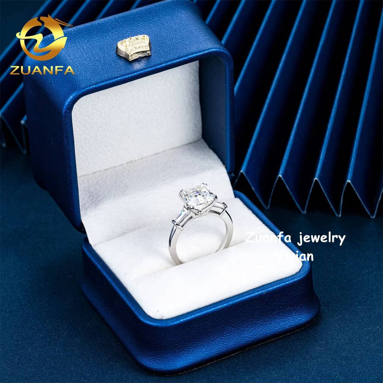 Pass Diamond Tester Buss Down Silver 925 D Color VVS Moissanite Diamond Fashion GRA Certification Luxury Women Wedding Rings