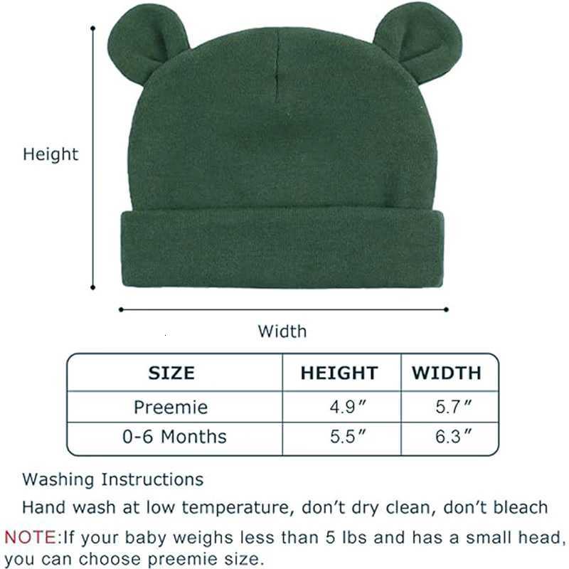 06M Newborn Baby Beanie Cute Baby Hat with Ears Cotton Stretch Boys Girls Warm Hat Baby Gift Bonnet Cap Hair Accessories251028