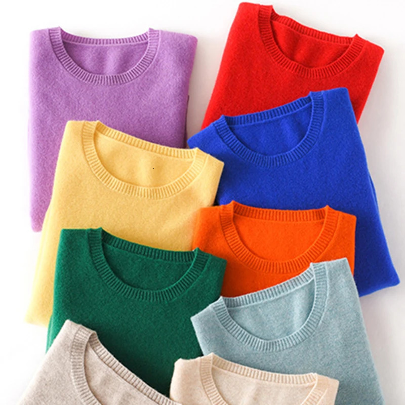 Super Soft Cashmere Cotton Blended Classic ONeck Knitted Sweater Women Autumn Winter Basics Base Pullover Pull Femme Hiver 251029