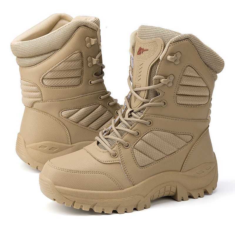Mens Outdoor Tactical Boots Large Size HighTop Hiking Boots Wild Battle Boots Field Boots Mens Boots Mountain Climbing Boots Z251029
