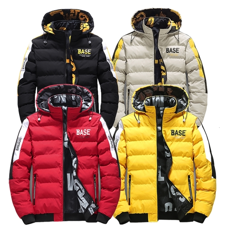 Double Sided Outerwear Mens Cotton Padded Parkas Men Autumn Winter Jacket Warm Comfortable Down Jacket Removable Hat 251028