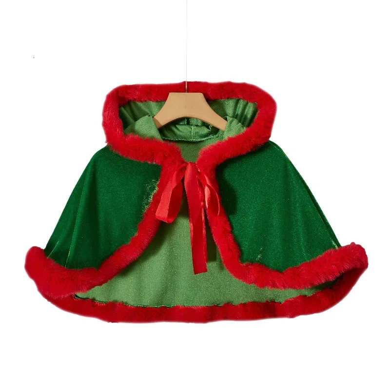 Fur Collar Cape Christmas Party Hood Cloak 251029