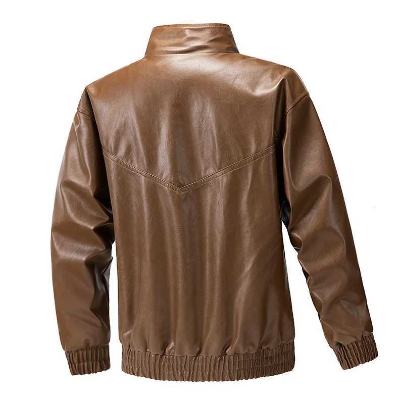 Men Stand Collar Jacket New Spring Autumn Pu Leather Jacket Fashion Motorcycle Causal Coat Mens Moto Biker Leather CoatT251029