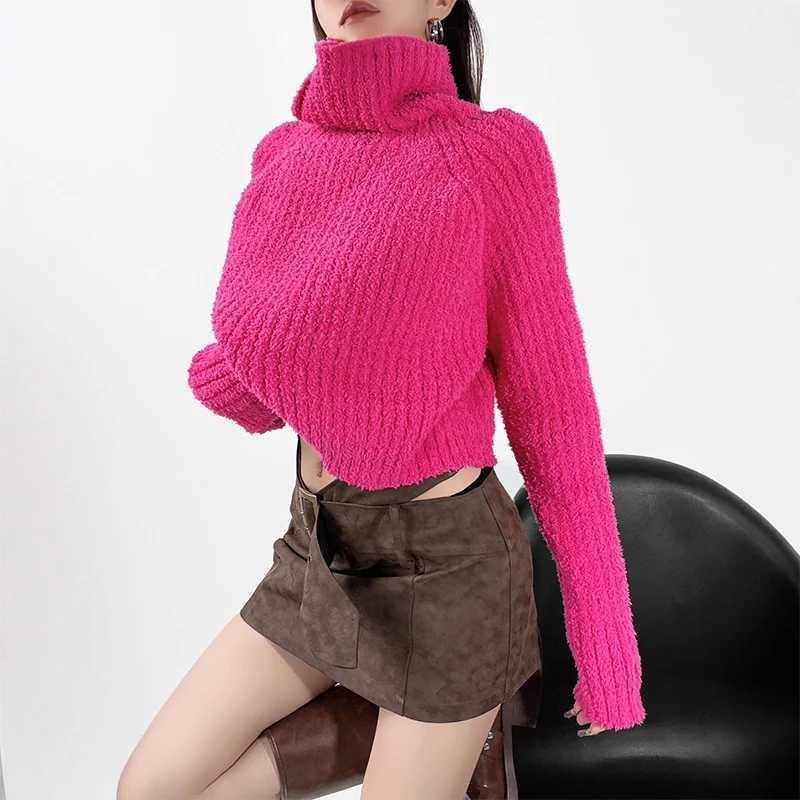 European and American Spicy Girl Knitted Sweater Autumn Winter New Pit Striped Pullover Sweaters Y2K Solid Color Cropped Jumpers J251029