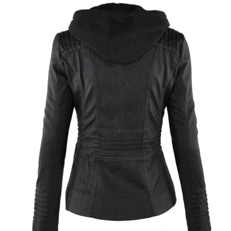 Faux Leather Jacket Women 2025 Basic Jacket Coat Female Winter Motorcycle Jacket PU Leather Zipper Hoodies Outerwear chaqueta 251029