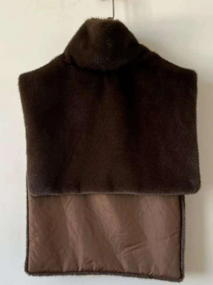 Brown Faux Fur Vest Women Casual Loose Fit Sleeveless Winter Warm Crop Waistcoat Lady High Street Sleeveless Jacket Coat 251029