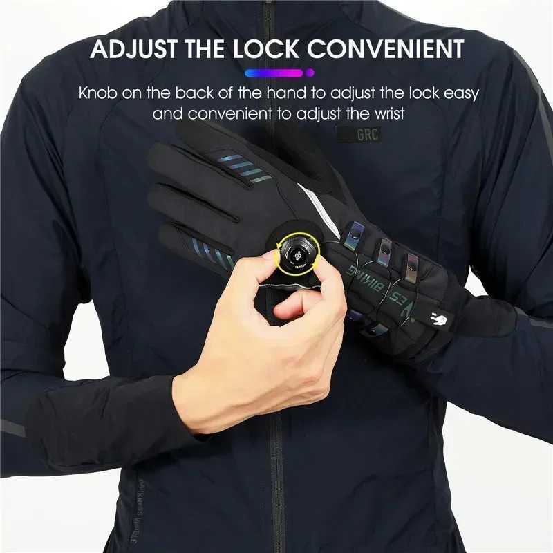 WEST BIKING Twist Locking Cycling Gloves Winter Thermal Water Repellent Touch Screen Gloves MTB Road Bike Warm Sport Gear J251029