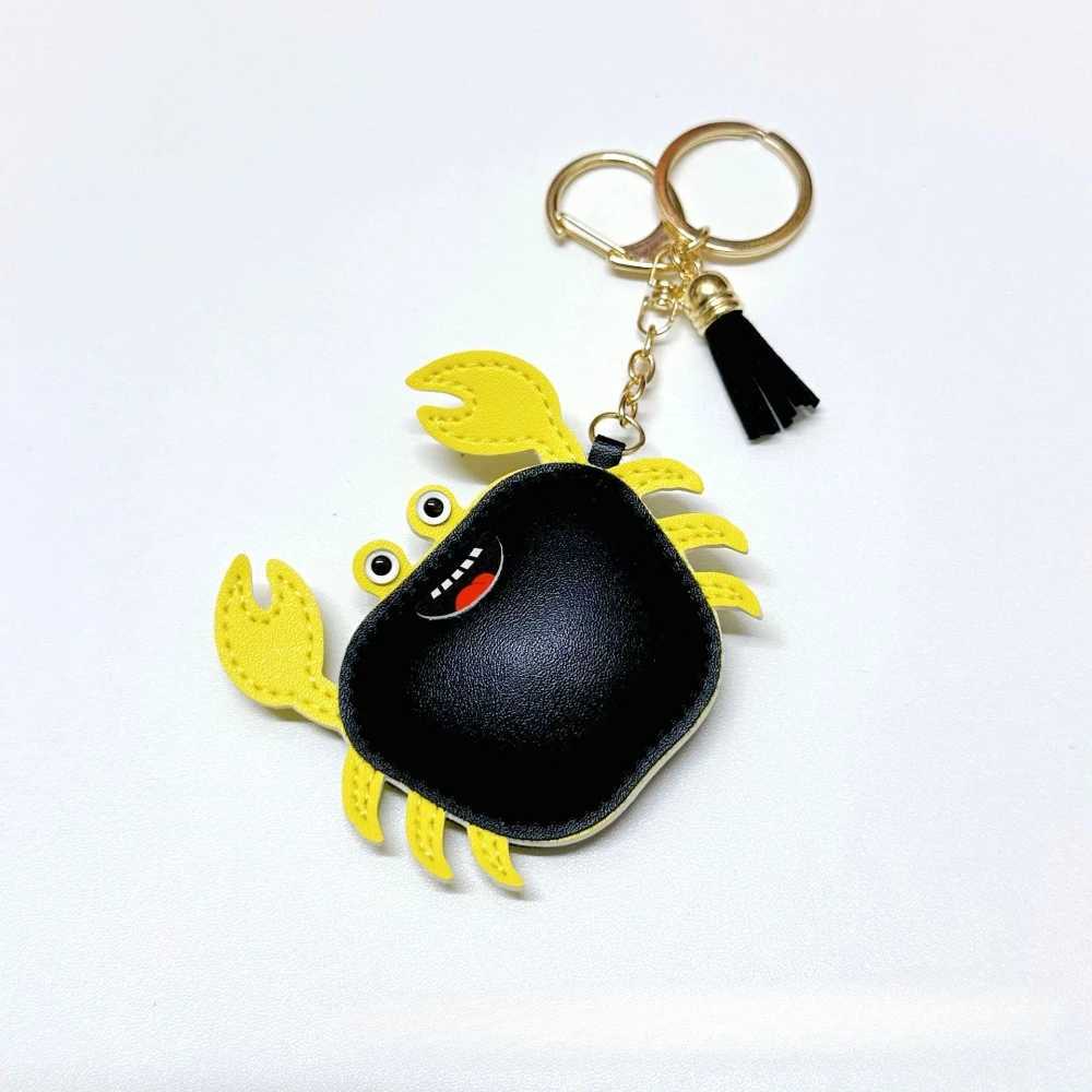 Simple and Fashionable Leather Crab Car Keychain Bag Creative Headphone Bag Pendant AccessoriesW251029