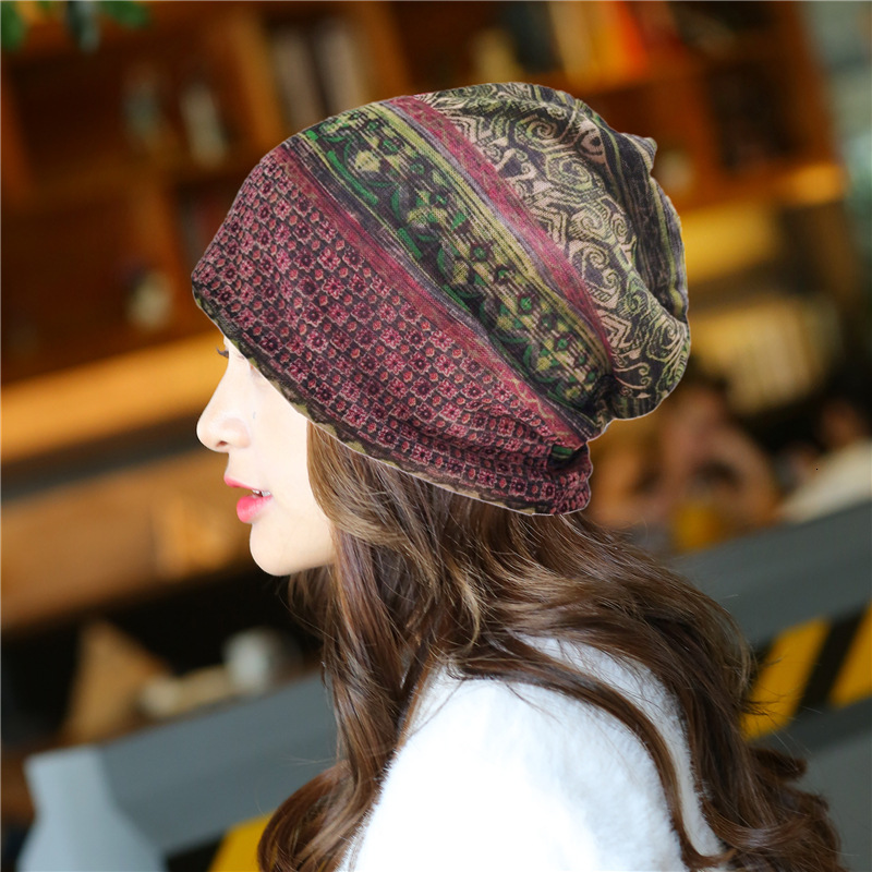 Women's Spring Summer Thin Pullover Breathable Bald Chemotherapy Slouchy Beanie Postpartum Headscarf Outdoor Hat