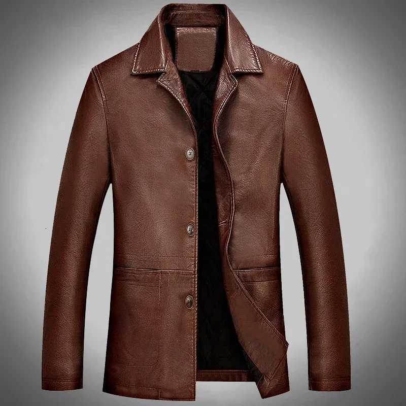 Soft Leather Jackets Men Leather Jacket Thick Moto Coats Casaco Masculino Winter Classical Motorcycle BusinessT251029
