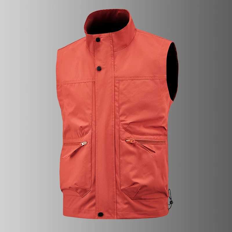 Outdoor Sports Fitness Leisure Versatile Sleeveless Vest for Spring Autumn Outdoor Wear Windproof Breathable Mens Leather Vest W251029